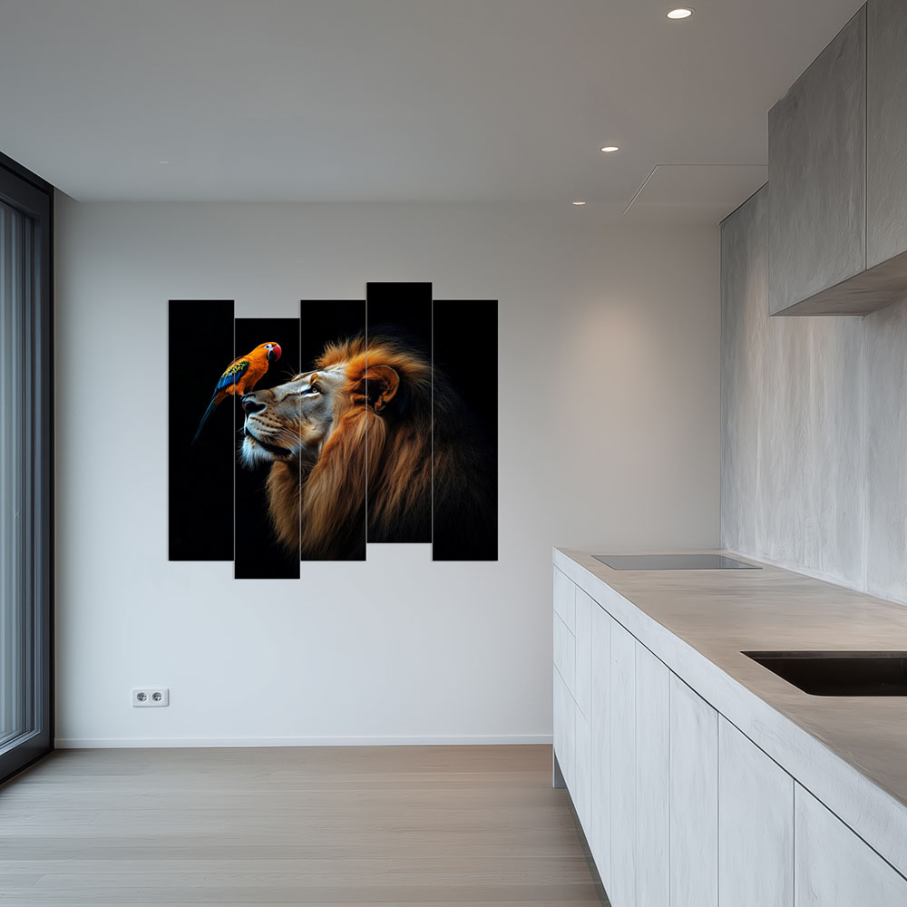 Keuken minimalistisch leeuw schilderij lat modu