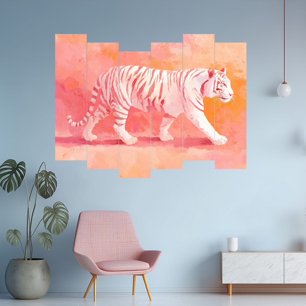 Pastel lat modu tijger schilderij