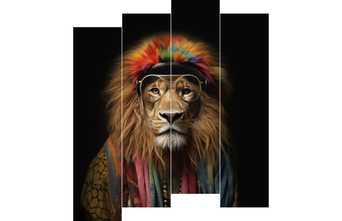 Hippie leeuw