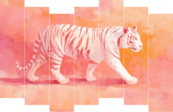 Witte tijger pink style