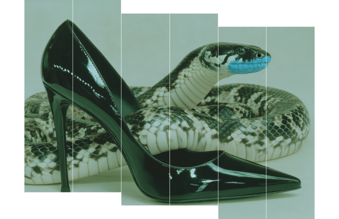 A snake bit my shoe