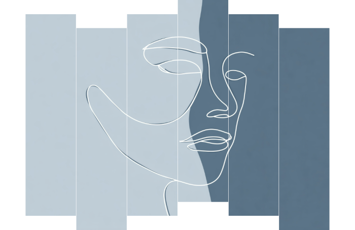 Blue line-art